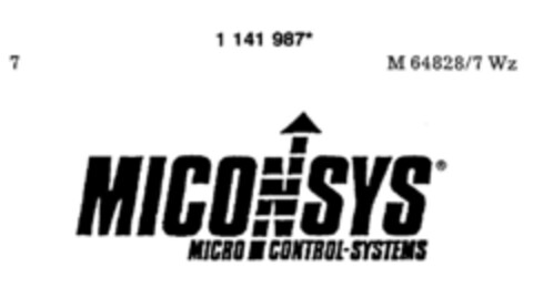 MICONSYS  MICRO CONTROL-SYSTEMS Logo (DPMA, 04/05/1989)