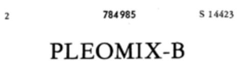 PLEOMIX-B Logo (DPMA, 05.12.1962)