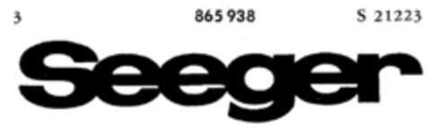 Seeger Logo (DPMA, 10.07.1968)