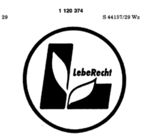 LebeRecht Logo (DPMA, 10.12.1986)
