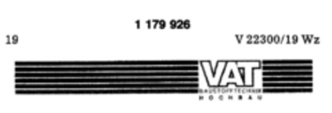 VAT BAUSTOFFTECHNIK H O C H B A U Logo (DPMA, 08/29/1990)