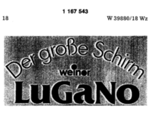 Der große Schirm weinor LuGaNo Logo (DPMA, 12/02/1989)