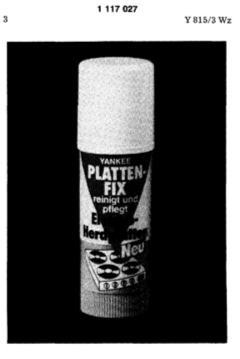 YANKEE PLATTEN-FIX reinigt und pflegt Elektro-Herdplatten Logo (DPMA, 29.04.1987)