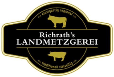 einzigartig regional Richrath's LANDMETZGEREI traditionell vielseitig Logo (DPMA, 06.03.2013)