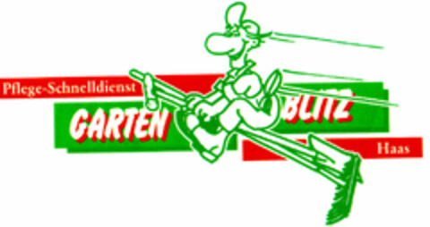 Pflege-Schnelldienst  GARTEN BLITZ  Haas Logo (DPMA, 20.05.1995)