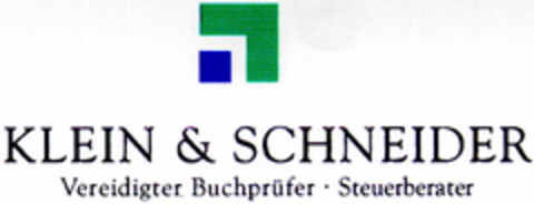 KLEIN & SCHNEIDER Vereidigter Buchprüfer · Steuerberater Logo (DPMA, 06/03/1997)