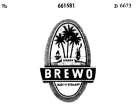 BREWO MADE IN GREMANY Logo (DPMA, 05.02.1953)