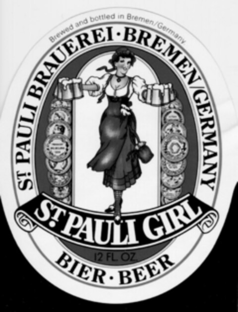 ST. PAULI BRAUEREI   BREMEN/GERMANY ST.PAULI GIRL Logo (DPMA, 17.09.1990)