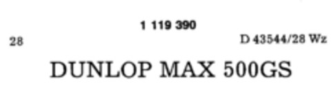 DUNLOP MAX 500GS Logo (DPMA, 15.07.1987)