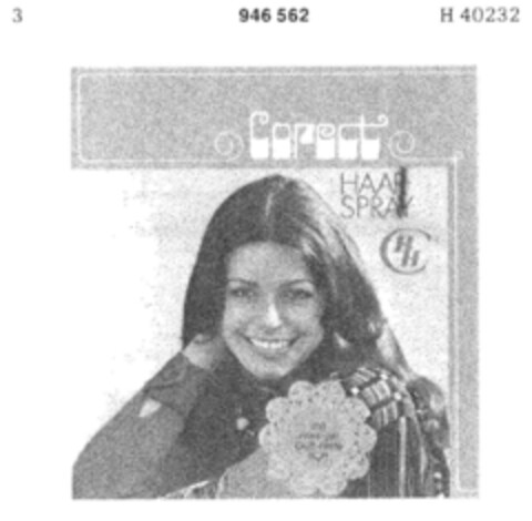 Corect HAAR SPRAY Logo (DPMA, 02/19/1975)