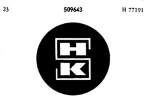 H K Logo (DPMA, 29.06.1938)