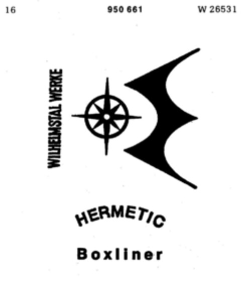 HERMETIC Boxliner  WILHELMSTAL WERKE Logo (DPMA, 08.09.1975)