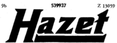 Hazet Logo (DPMA, 08/24/1938)