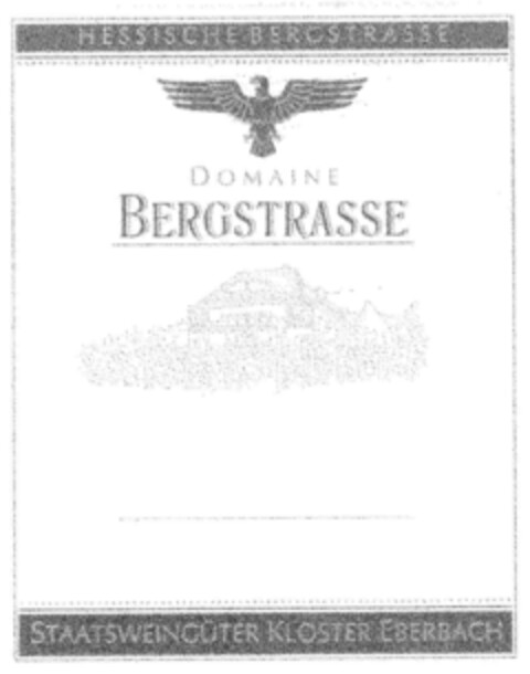 DOMAINE BERGSTRASSE STAATSWEINGÜTER KLOSTER EBERBACH Logo (DPMA, 20.07.2001)