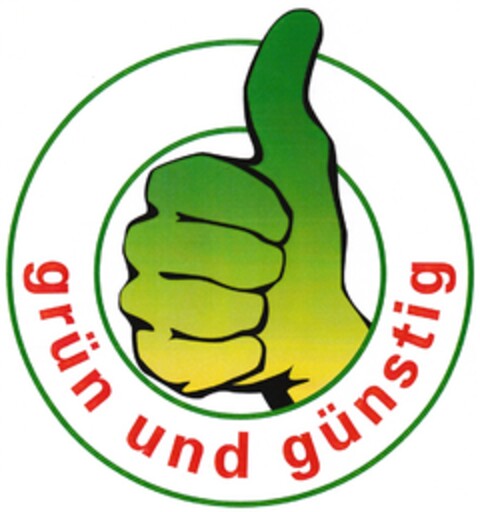 grün und günstig Logo (DPMA, 29.09.2008)