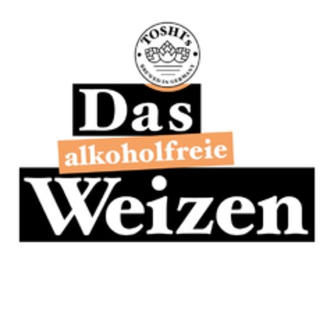 TOSHI`S Das alkoholfreie Weizen BREWED IN GERMANY Logo (DPMA, 01/19/2018)