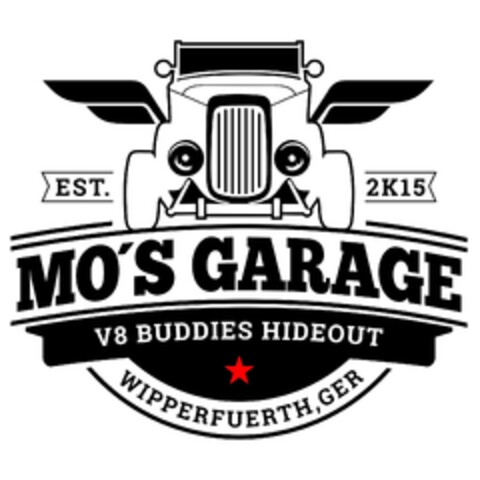 MO's GARAGE V8 BUDDIES HIDEOUT WIPPERFUERTH, GER Logo (DPMA, 10/26/2018)