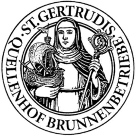 .ST. GERTRUDIS. QUELLENHOF BRUNNENBETRIEBE Logo (DPMA, 10.06.1996)