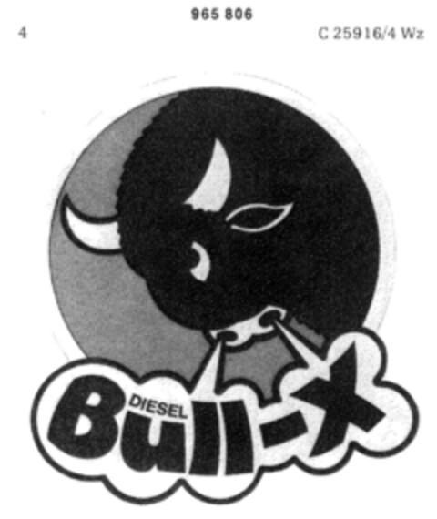 DIESEL Bull-X Logo (DPMA, 10/21/1976)