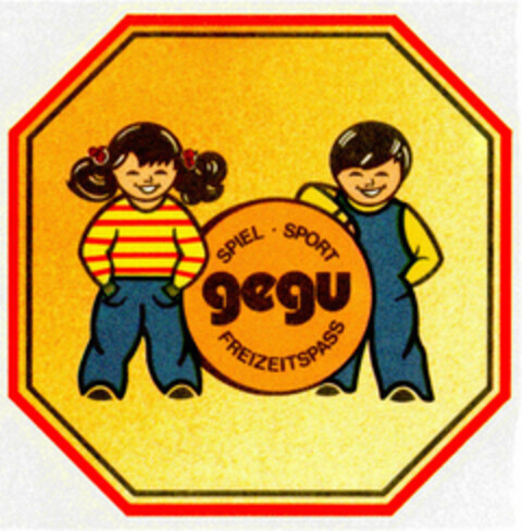 gegu SPIEL . SPORT FREIZEITSPASS Logo (DPMA, 29.08.1986)