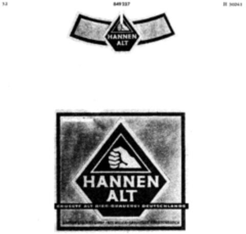 HANNEN ALT Logo (DPMA, 11.08.1967)