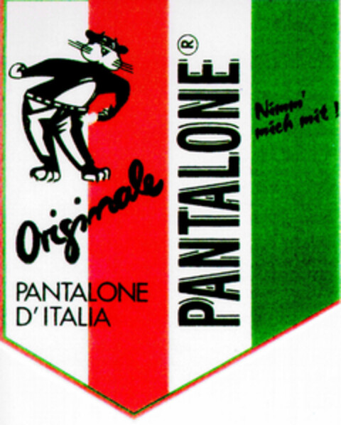 Originale PANTALONE D'ITALIA Nimm mich mit! Logo (DPMA, 11/09/1992)