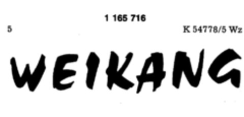 WEIKANG Logo (DPMA, 27.07.1989)