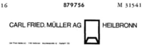 CARL FRIED. MÜLLER AG HEILBRONN Logo (DPMA, 09.08.1969)