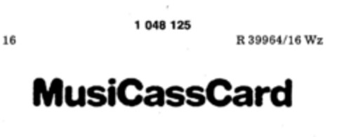 MusiCassCard Logo (DPMA, 13.05.1982)