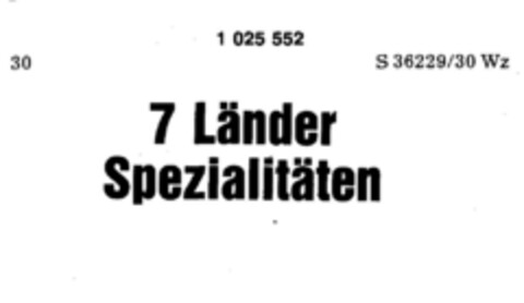 7 Länder Spezialitäten Logo (DPMA, 25.04.1981)