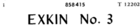 EXKIN No.3 Logo (DPMA, 09/23/1967)