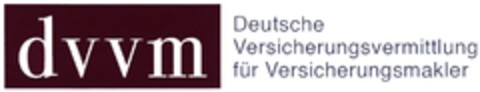 dvvm Deutsche Versicherungsvermittlung für Versicherungsmakler Logo (DPMA, 03/05/2013)