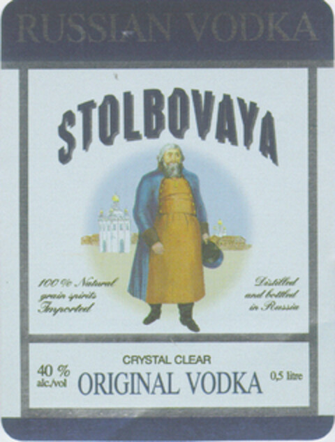 RUSSIAN VODKA STOLBOVAYA Logo (DPMA, 25.08.1995)