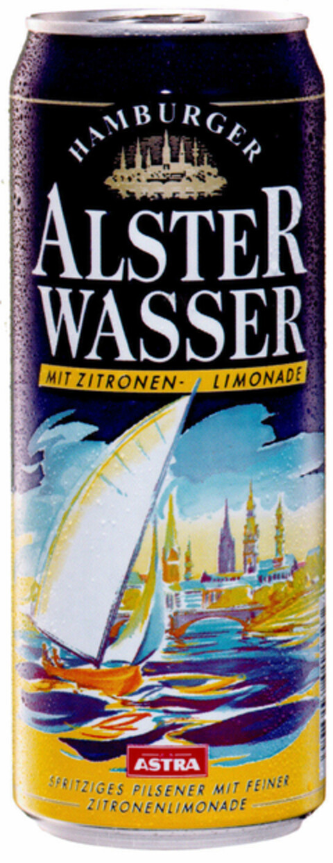 ALSTER WASSER MIT ZITRONEN- LIMONADE Logo (DPMA, 15.03.1996)