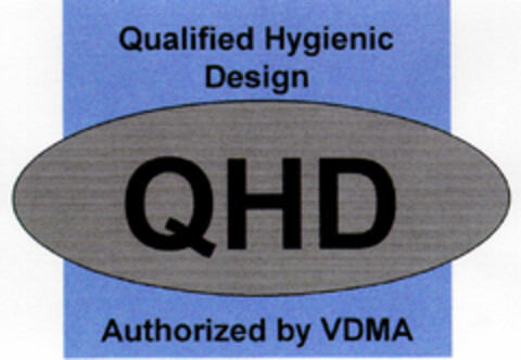 Qualified Hygienic Design QHD Authorized by VDMA Logo (DPMA, 25.11.1997)