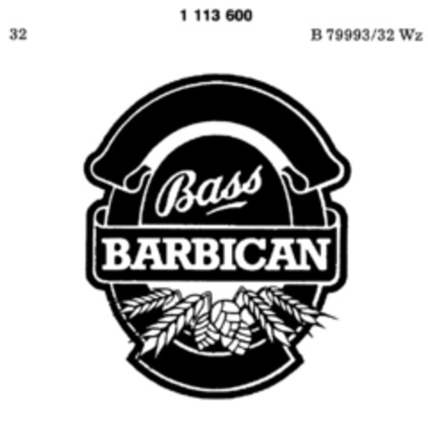 Bass BARBICAN Logo (DPMA, 08/16/1986)