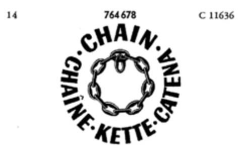 CHAIN CHAîNE KETTE CATENA Logo (DPMA, 17.10.1961)