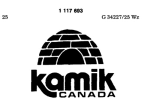kamik CANADA Logo (DPMA, 04/16/1987)