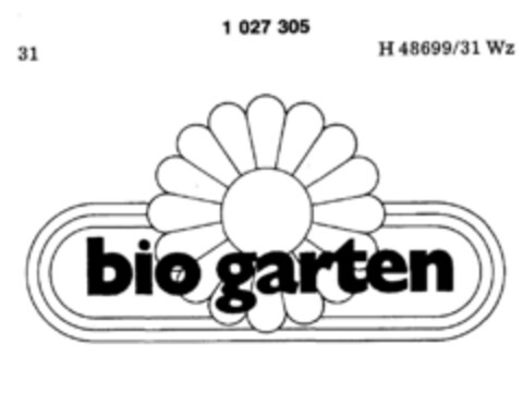 bio garten Logo (DPMA, 28.04.1981)