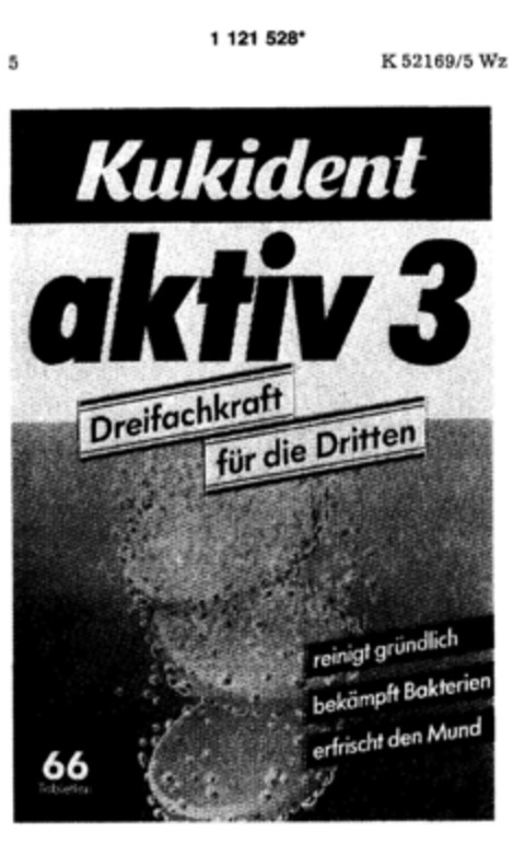 Kukident aktiv 3 Logo (DPMA, 24.12.1987)