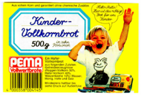 PEMA Kinder-Vollkornbrot Logo (DPMA, 22.07.1987)