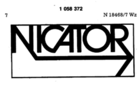 NICATOR Logo (DPMA, 25.01.1983)