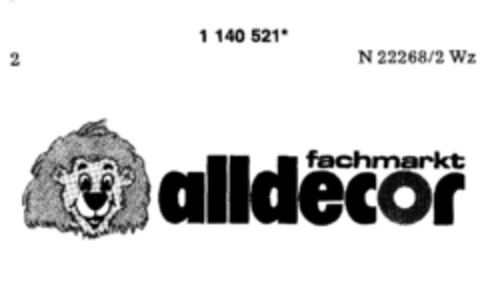 fachmarkt alldecor Logo (DPMA, 16.03.1989)