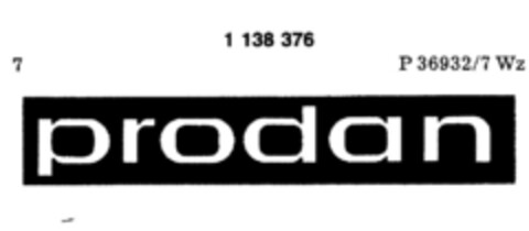 prodan Logo (DPMA, 08/30/1988)