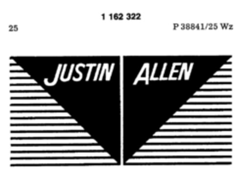 JUSTIN ALLEN Logo (DPMA, 11/24/1989)