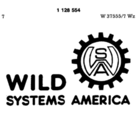 WILD SYSTEMS AMERICA Logo (DPMA, 22.10.1987)