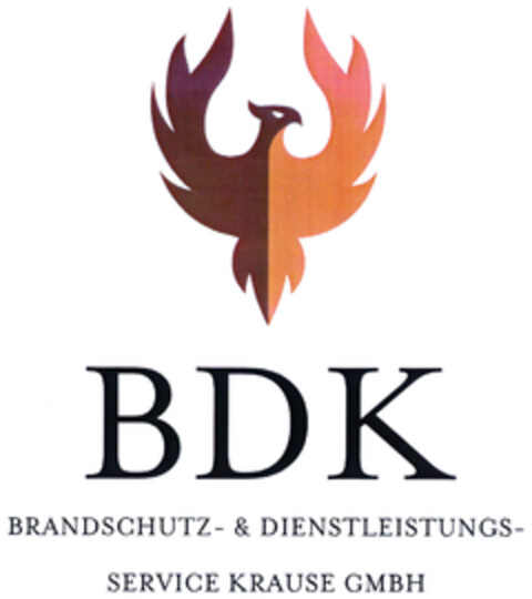 BDK BRANDSCHUTZ- & DIENSTLEISTUNGSSERVICE KRAUSE GMBH Logo (DPMA, 29.10.2019)