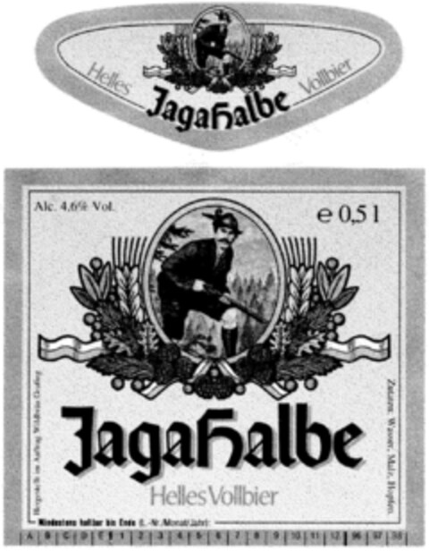 JagaHalbe Helles Vollbier Logo (DPMA, 13.05.1997)