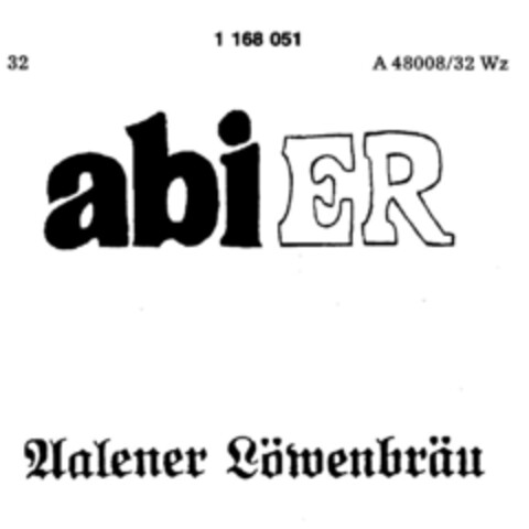 abiER Aalener Löwenbräu Logo (DPMA, 04/21/1990)