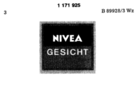 NIVEA GESICHT Logo (DPMA, 17.05.1990)
